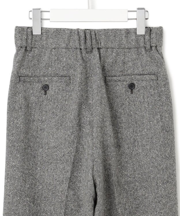 23区 シルクネップヘリンボーン ワイドパンツ ブラック系