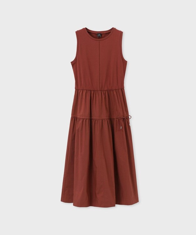 Paul Smith コットンブレンド コンビネーション ワンピース ダークレッド