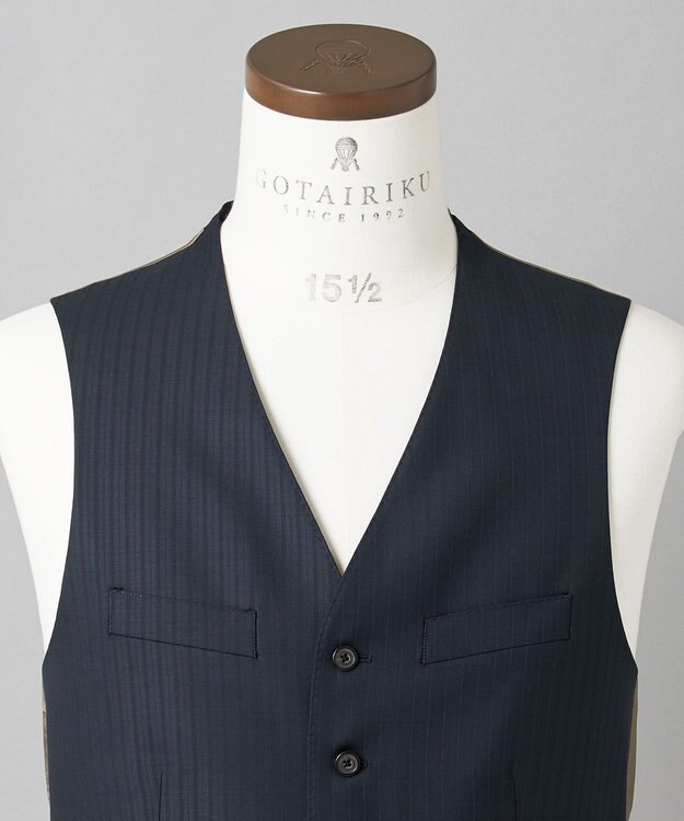 GOTAIRIKU 通年仕様【DORMEUIL/ドーメル】ミレニアル  3ピーススーツ(ネイビー) ネイビー系1