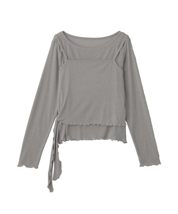 earth music&ecology 【SET2点】ツイストキャミレイヤードカットソー Gray