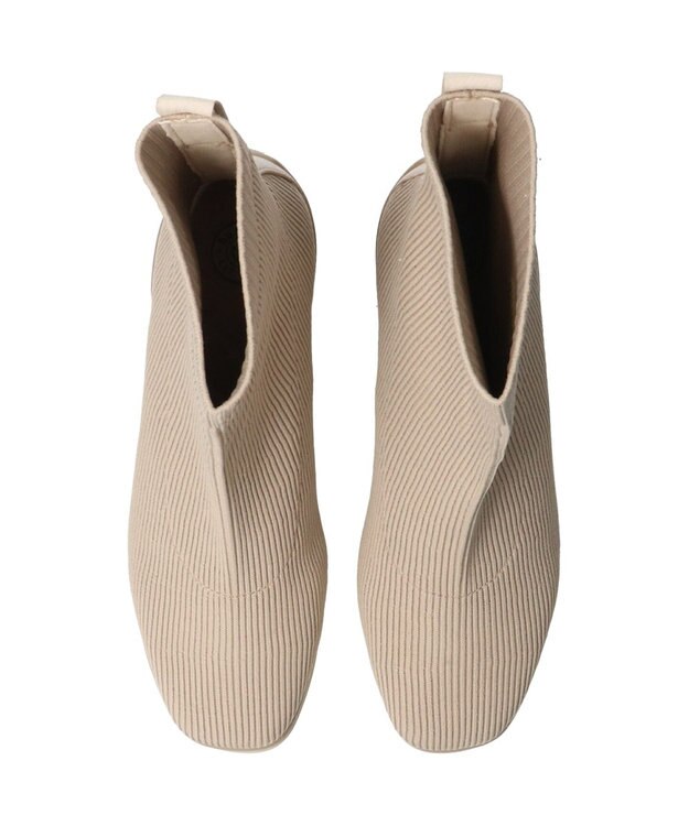 INTER-CHAUSSURES 【BUSSOLA】ニットショートブーツ ベージュ雑材