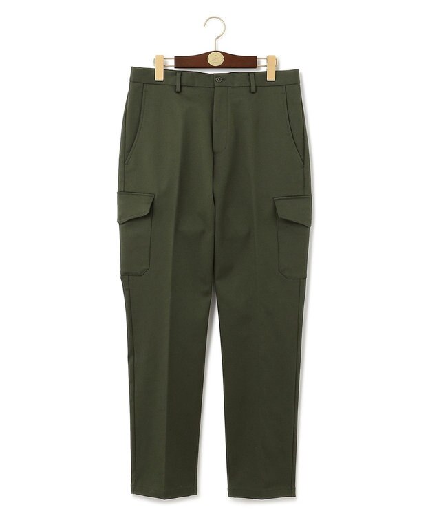 J.PRESS MEN ハイパワーストレッチスローンカーゴパンツ ダークグリーン系