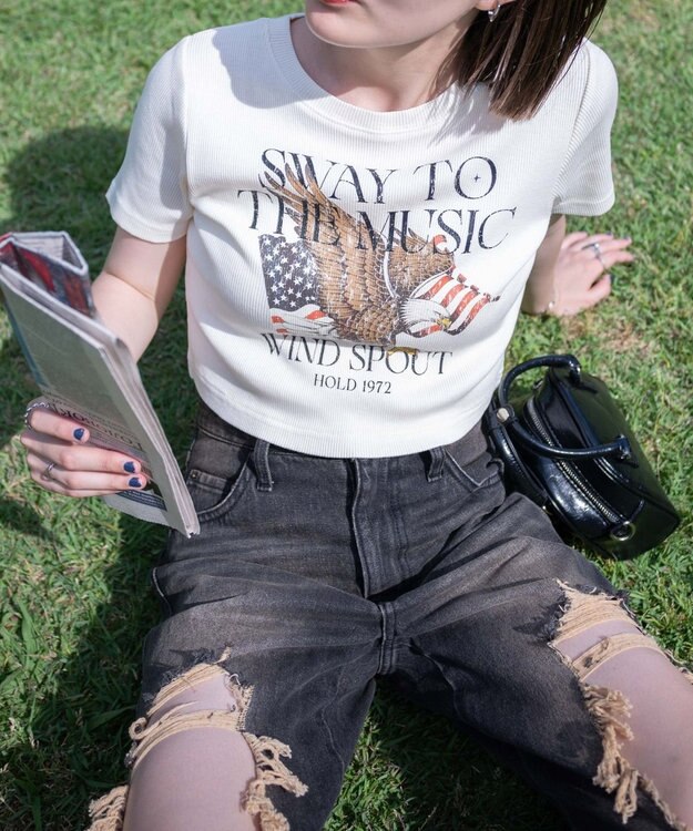 ヴィンテージウォッシュグラフィックリブT / WEGO