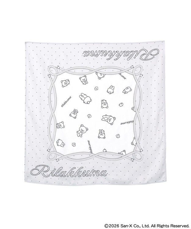 earth music&ecology 【予約】リラックマ×earth アソートドットスカーフ グレー