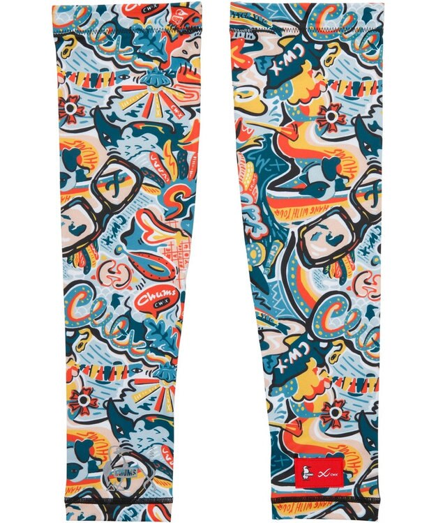 CW-X 【UNISEX】 CW-X 【CHUMS (チャムス)コラボ】 アームカバー 吸汗速乾・抗菌防臭(本体) UVカット率90％以上(本体) 滑り止めゴムつき(腕口) ユニセックス LNR620 /ワコール ターコイズ