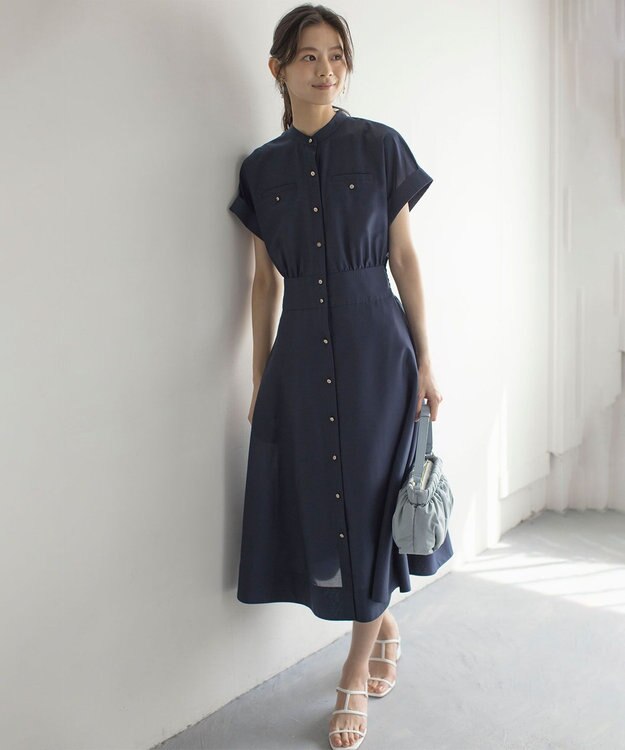 組曲 【WEB限定】シアーボイルワンピース ネイビー系