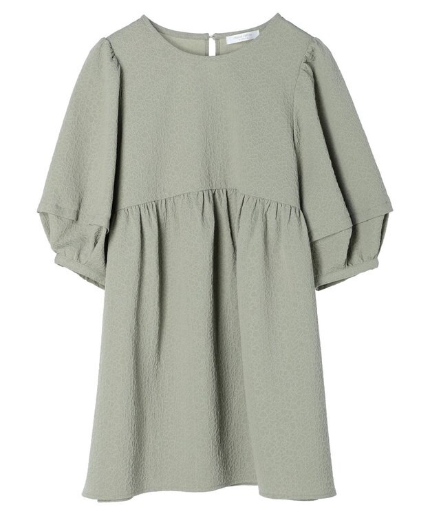 Green Parks ジャガードペプラムブラウス Light Khaki