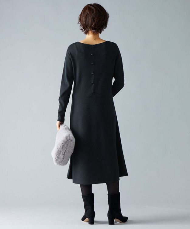 自由区 S 【セットアップ対応】ヴィスコースウールニット ワンピース ブラック系