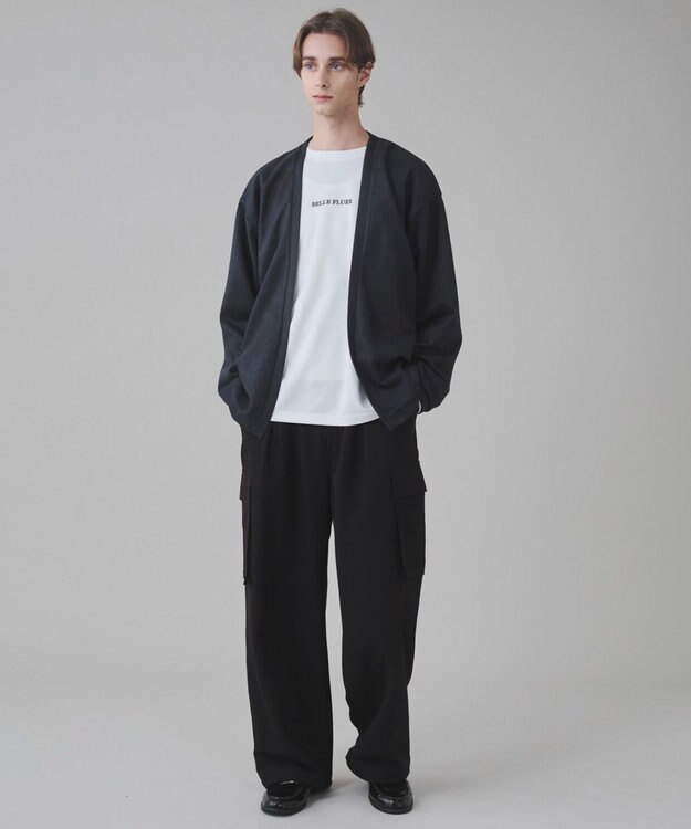 WEGO 【ユニセックス着用アITEM/２点SET】フェイクスウェードアンサンブルカーディガン ブラック中濃色