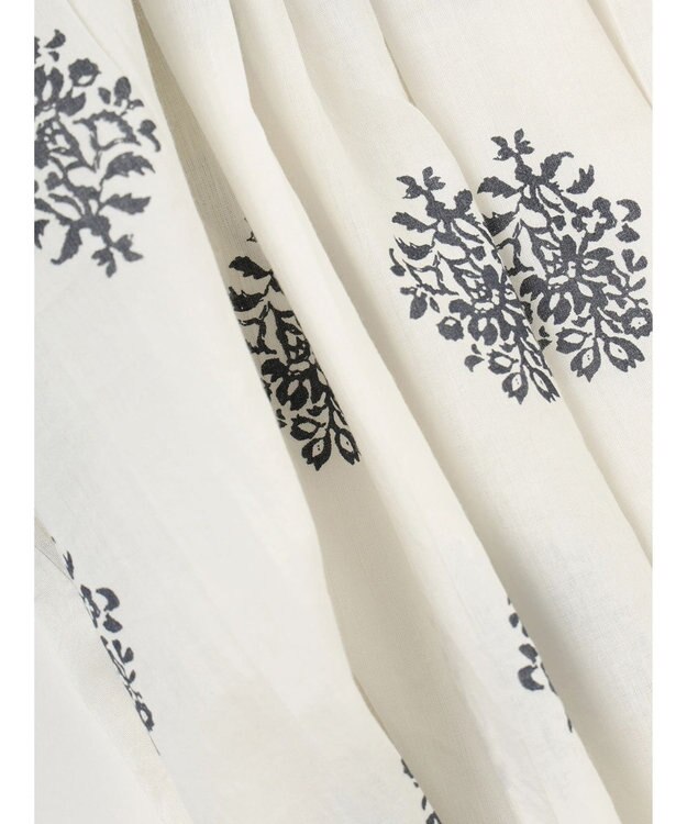 CRAFT STANDARD BOUTIQUE インド綿混フラワーモチーフワンピース Ivory