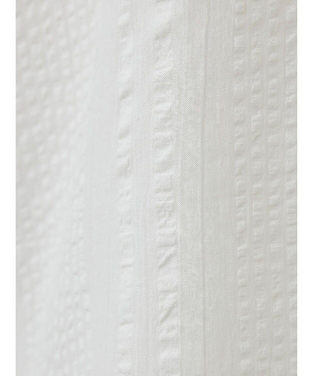 Green Parks インド綿 シアサッカーシャツ Off White