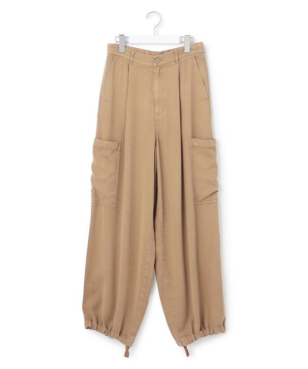 23区 L 【SLOW/一部店舗限定】ガーメントツイル ワイドタック パンツ ベージュ系