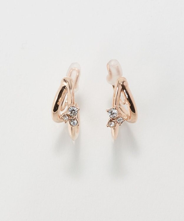 Phoebe 〈痛くないシリーズ/アレルギー対応〉シャイニーダブルフープライトフィットイヤリング　シャンパン シャンパンゴールド