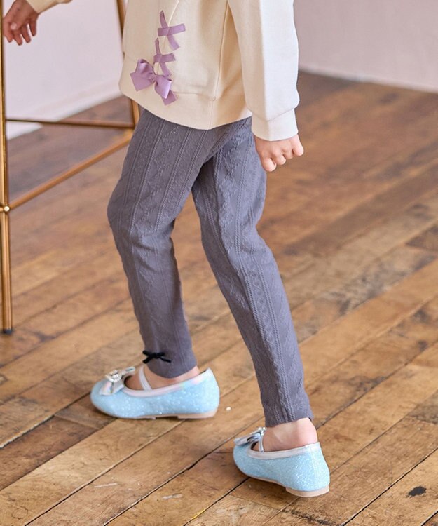 ANY KIDS ケーブルジャガードレギンス チャコール