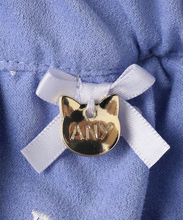 ANY KIDS ネコ×ドット刺繍 スキャッツ ラベンダー