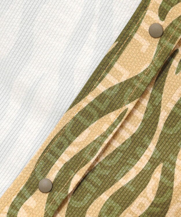 PW CIRCULUS 【MEN】ストライプカモフラ メッシュポケットシャツ ゴルフ カーキ系5