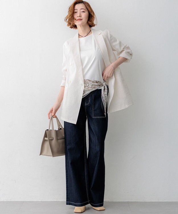 23区 【先行予約】23区 Summer DENIM ベイカーパンツ ネイビー系