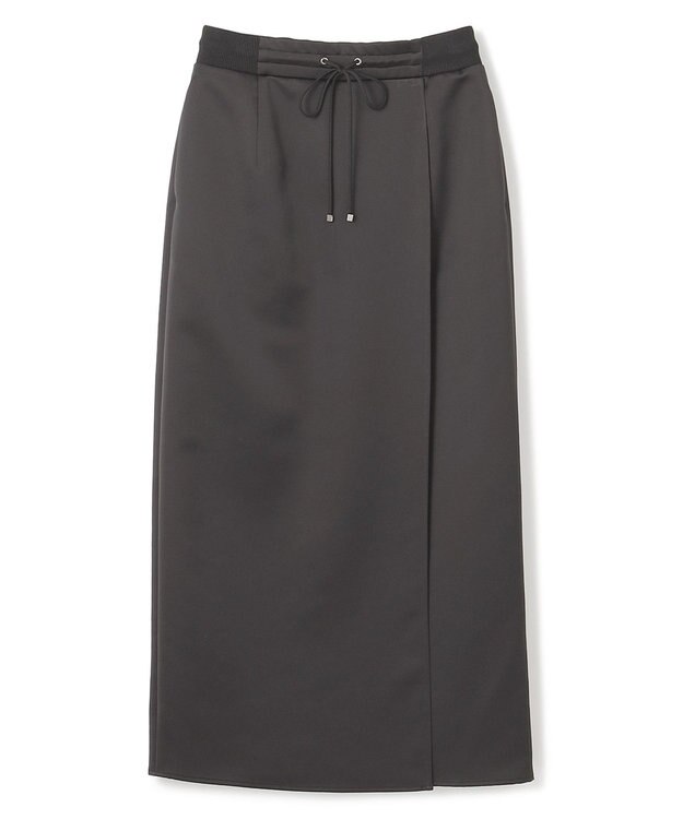 uncrave 【洗濯機洗い可】サテン ドロストスカート（uncrave WHITE） ブラック