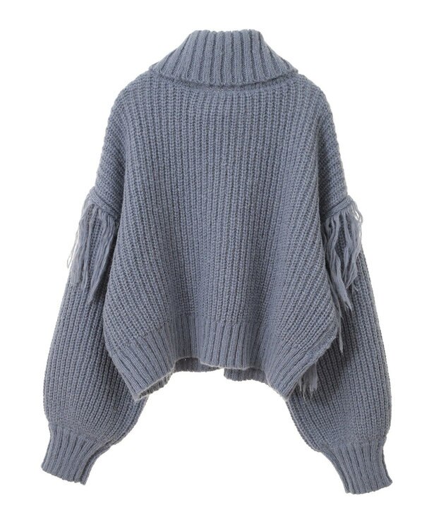 Green Parks ・ｓｗｉｎｇ　ｂｙ　フリンジタートルニット Blue