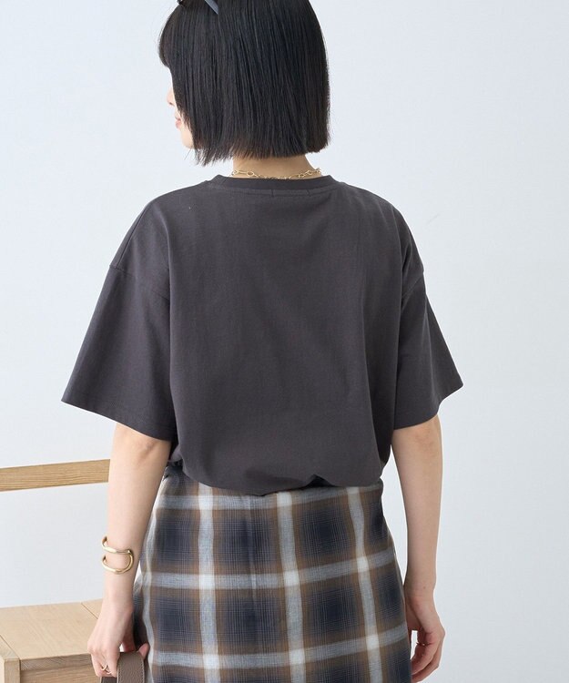 AMERICAN HOLIC 刺繍&フォトプリントTシャツ Charcoal Gray