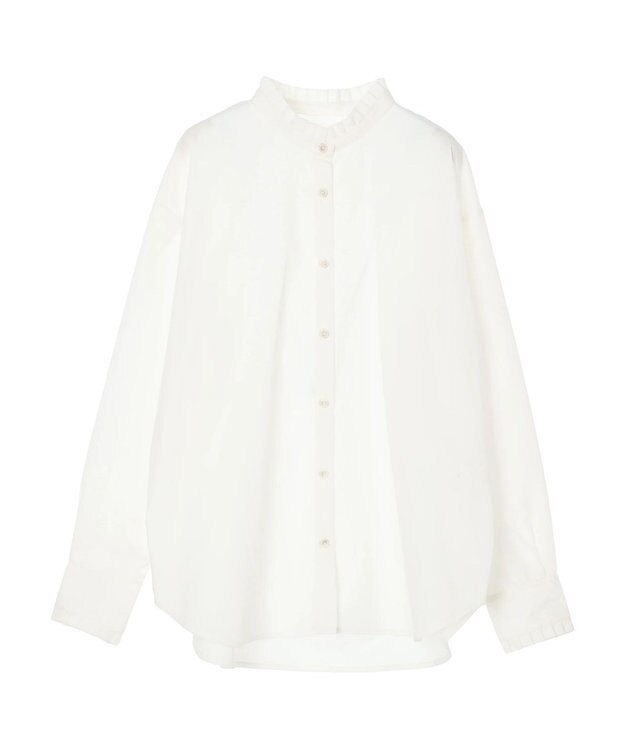 earth music&ecology スタンドフリルシャツ Off White