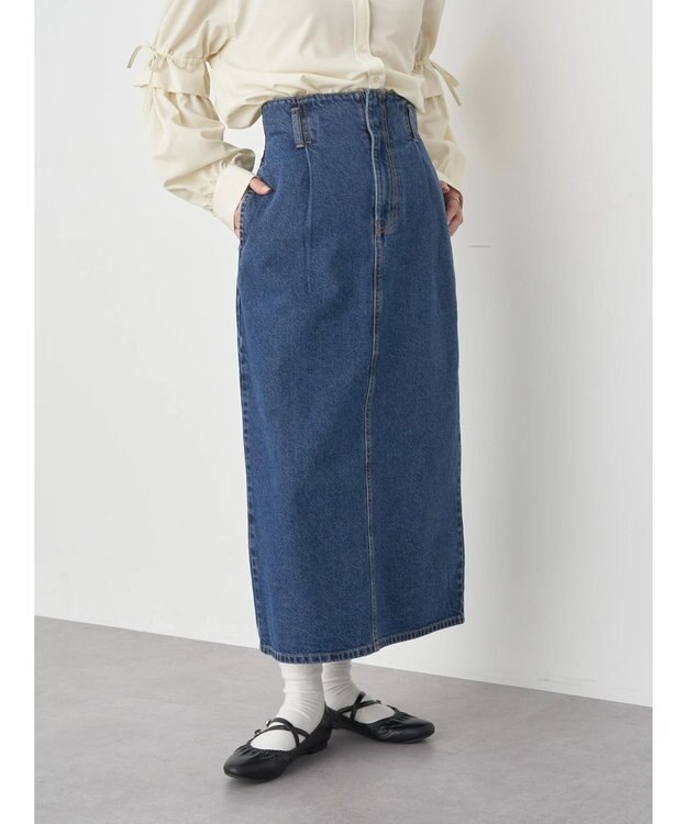 earth music&ecology ナローデニムスカート Medium Indigo