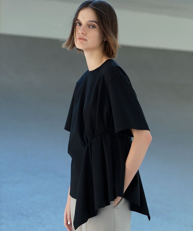 23区 【エステータ/Precious掲載】ライトダブルクロス ワイドパンツ グレージュ