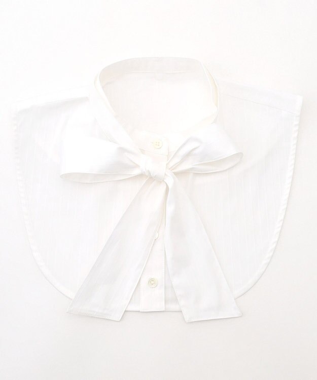 J.PRESS LADIES 【洗える・3way】スタンド リボン デコカラー 付け襟 ホワイト系1