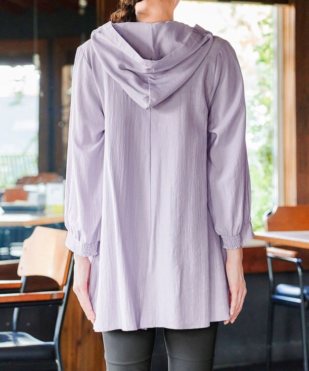 Tiaclasse 【洗える】フード付きフレアチュニック ラベンダー