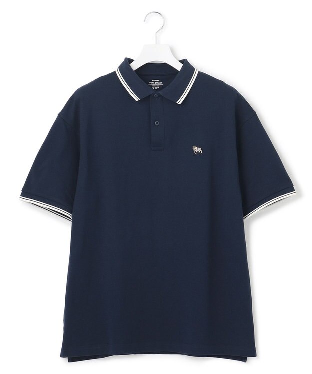 J.PRESS YORK STREET 【UNISEX】鹿の子 ワンポイントポロシャツ ネイビー系