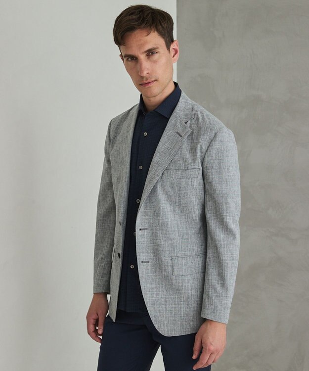 GOTAIRIKU 新クオリティ/KINGサイズ追加【洗える/シワになりにくい】タイワンタフタ  擬麻ジャケット ライトグレー系