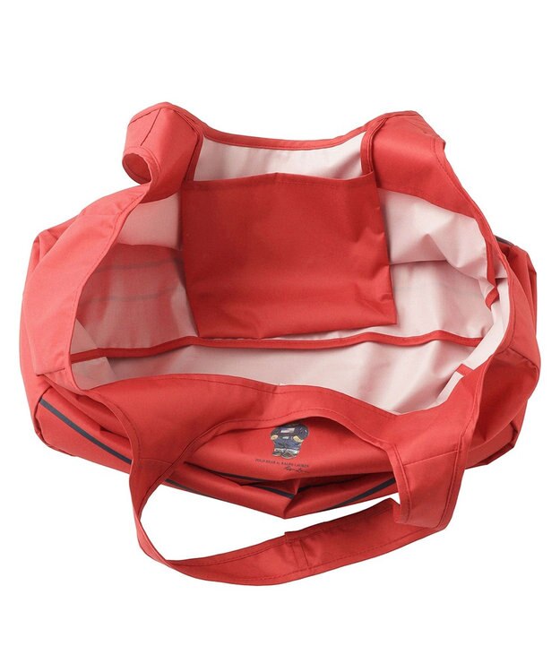 MOONBAT POLO RALPH LAURENRL ポーチ付きレインバッグ ワンポイントポロベア／撥水加工 レッド