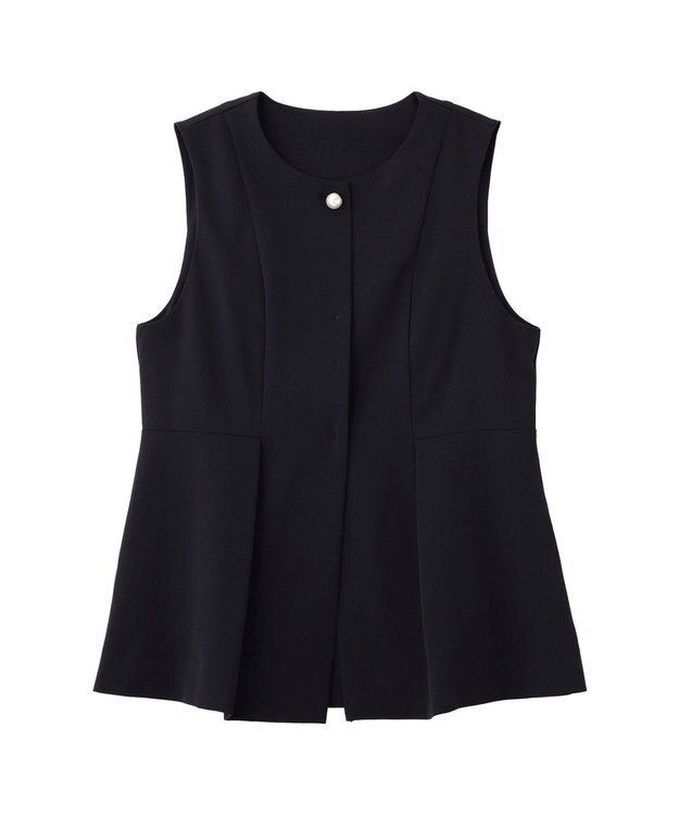 YECCA VECCA パールペプラムジレ Navy