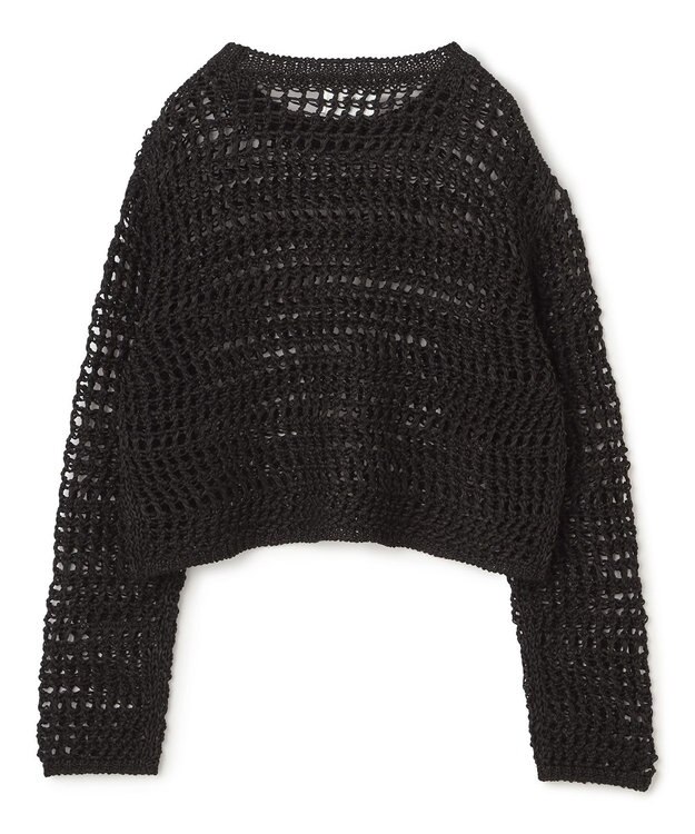 BEIGE， UVITE / コットンメッシュクロップドニット Black