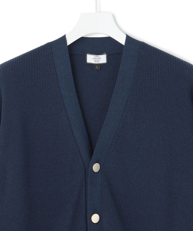 J.PRESS YORK STREET 【UNISEX】Vネックコットン カーディガン ネイビー系