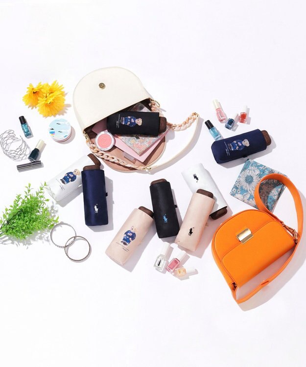 MOONBAT 【WEB限定】POLO RALPH LAUREN(ポロ ラルフローレン) 晴雨兼用日傘 折りたたみ傘 コンパクト ポロベア 一級遮光 遮熱 UV ディープブルー