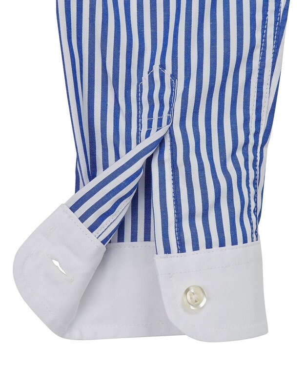 MIKI HOUSE HOT BISCUITS 【ミキハウス】【110-130cm】 ブロード素材の長袖シャツ 紺×白