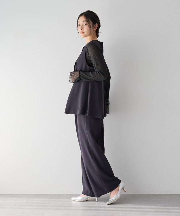 YECCA VECCA パールペプラムジレ Navy