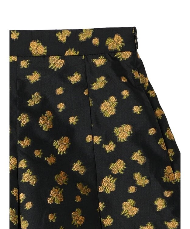 Green Parks タック入りジャガードキュロットパンツ Flower