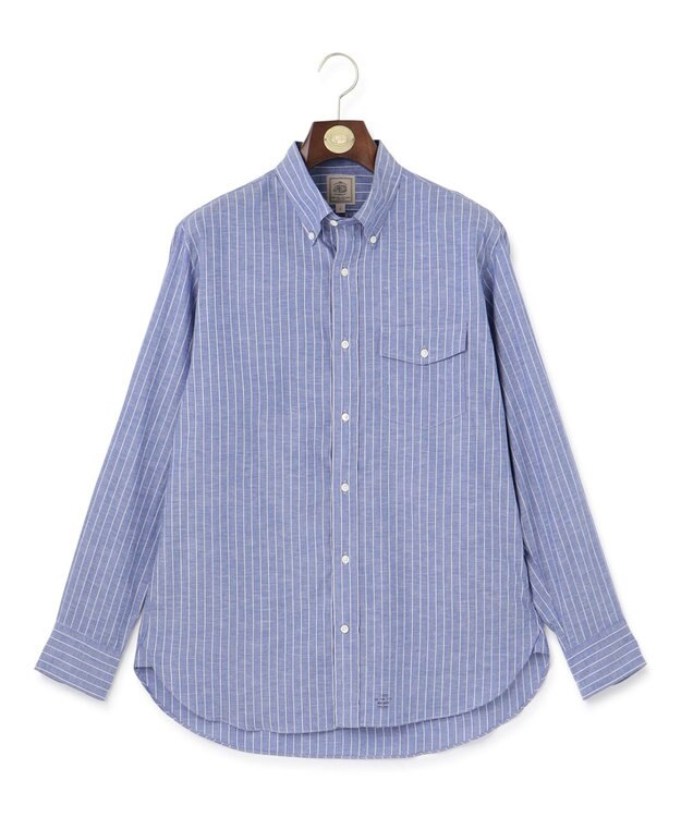 J.PRESS MEN 【WEB・一部店舗限定】コットンリネンストライプシャツ ネイビー系1