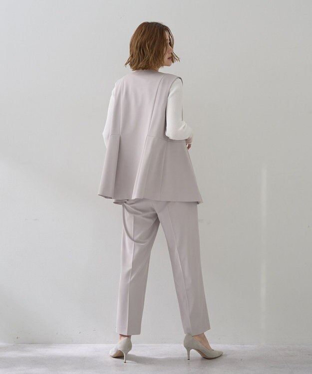 YECCA VECCA パールペプラムジレ Gray Beige