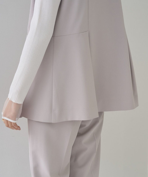 YECCA VECCA パールペプラムジレ Gray Beige