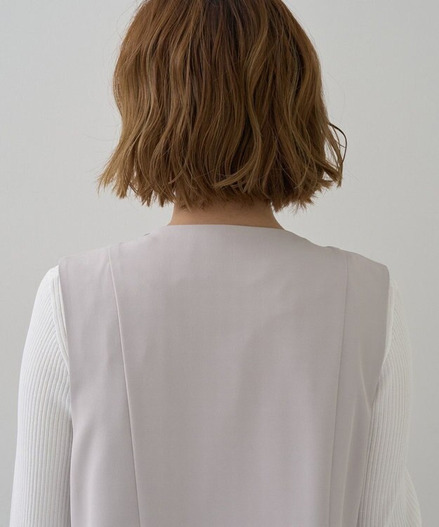 YECCA VECCA パールペプラムジレ Gray Beige