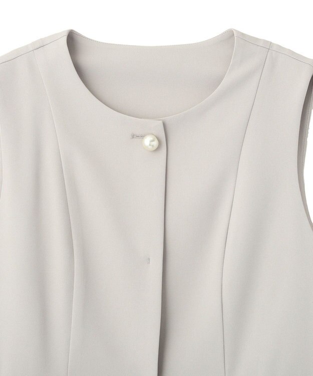 YECCA VECCA パールペプラムジレ Gray Beige