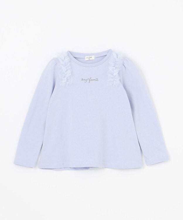 ANY KIDS チュールフリル 長袖Tシャツ サックスブルー