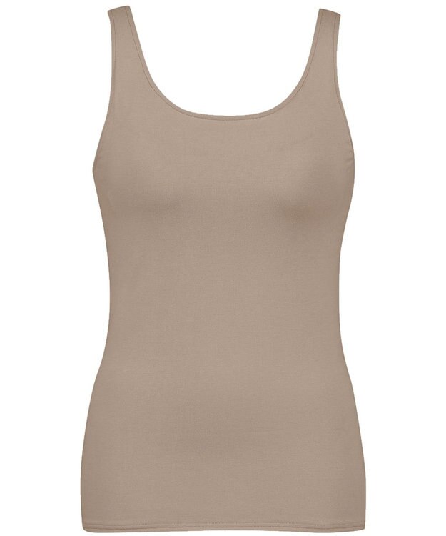 Wing カップ付きタンクトップ 綿混(身生地部) ラク きれいなバストシルエット 【シンクロブラトップ 綿混タイプ】 ブラトップ ET1132 ウイング／ワコール ベージュ