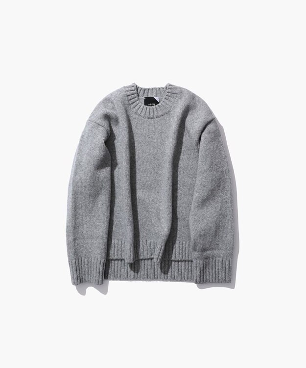 ATON COOMA LAMBS WOOL | ショートクルーネックプルオーバー LIGHT GRAY