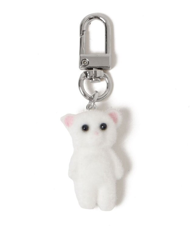 WEGO フロッキーくまキーホルダー ホワイト