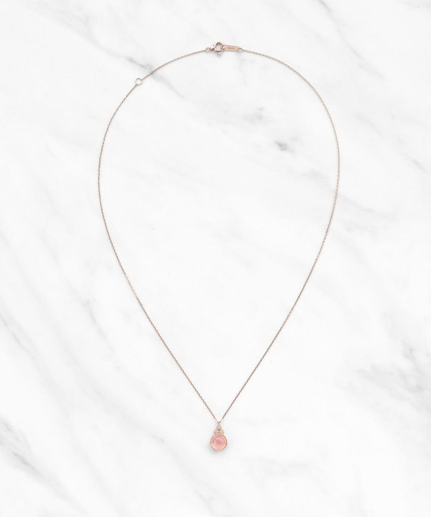 TOCCA 【WEB限定】BLOOMING BUD K10 NECKLACE K10 天然石カボションカット ダイヤモンド ネックレス ピンク系