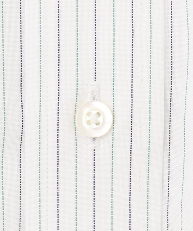 J.PRESS MEN 【EXTRA COMFORT / 形態安定・ストレッチ・抗菌防臭・速乾】ピンオックス オルタネートストライプ 半袖シャツ/B.D. グリーン系1